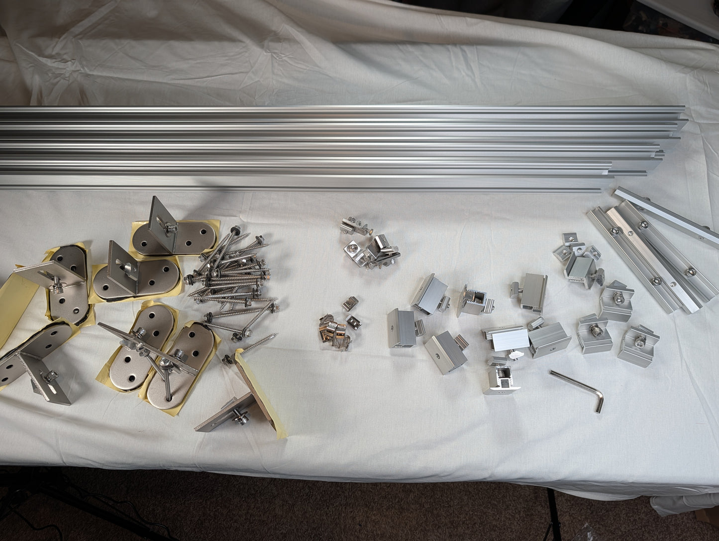 Solar Panel Mounting kit to Mount for 3 Solar Panels, with Clamps, L-Brackets & 88 Inch Rails