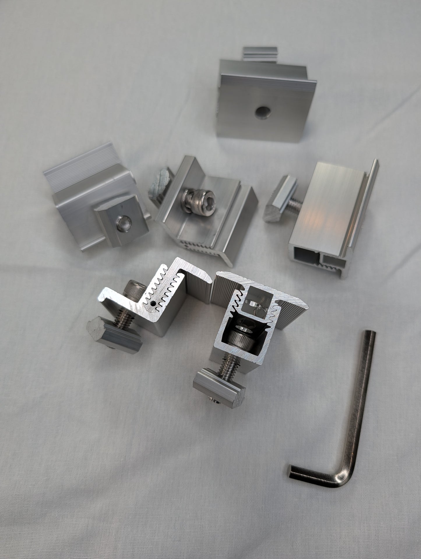 Solar Panel Mounting kit to Mount for 3 Solar Panels, with Clamps, L-Brackets & 88 Inch Rails