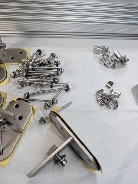 Solar Panel Mounting kit to Mount for 3 Solar Panels, with Clamps, L-Brackets & 88 Inch Rails